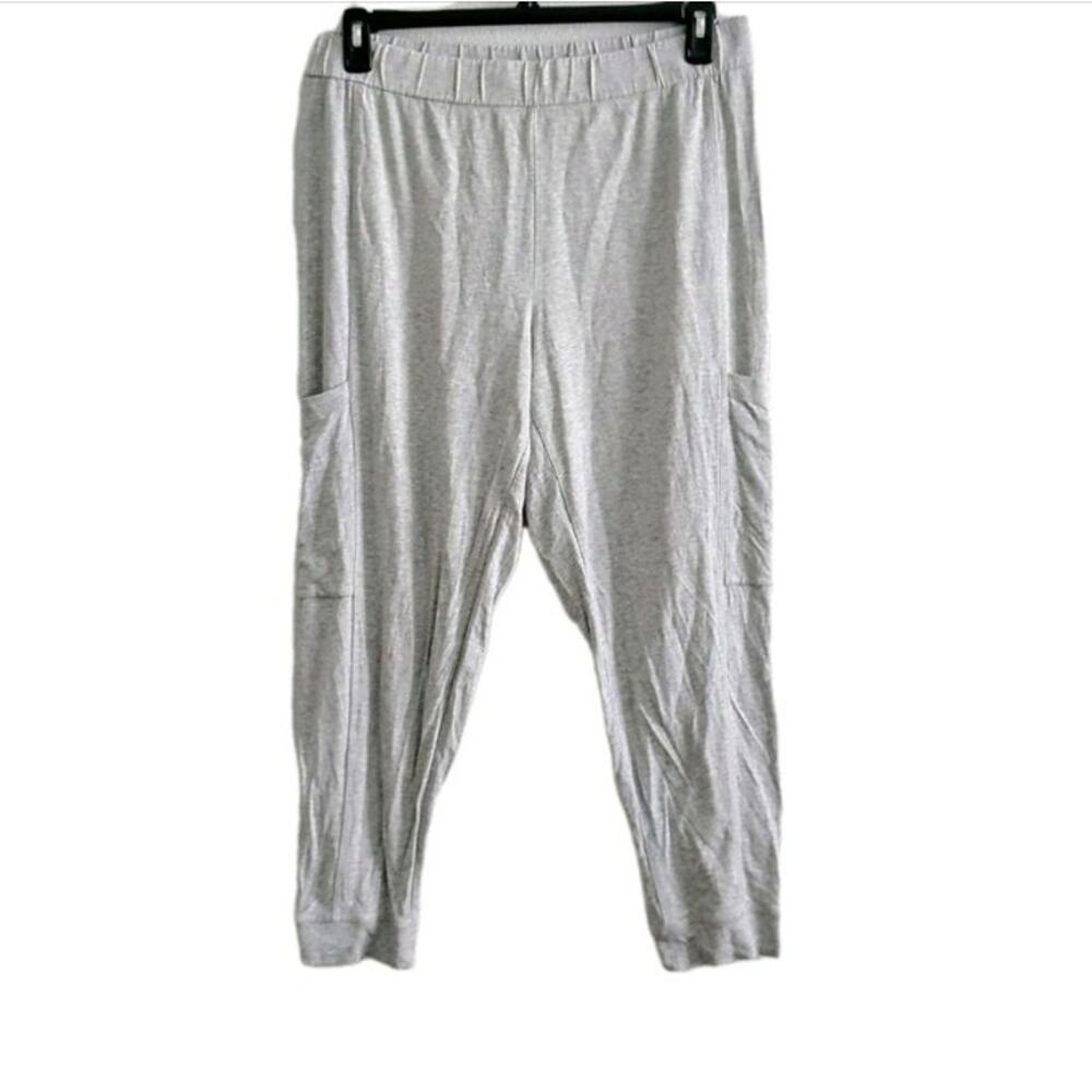 Eileen Fisher Medium Gray Cropped Jogger Pants Elastic Waist NEW Stretch Pockets